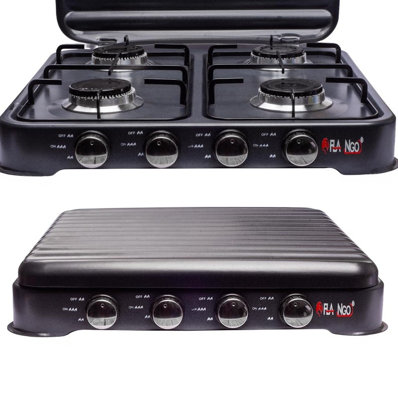 4 Burner Gas Cooker with Manual Control – High Efficiency Household Gas Stove for Daily Cooking & Multi-Meal Preparation Easily - Image 1