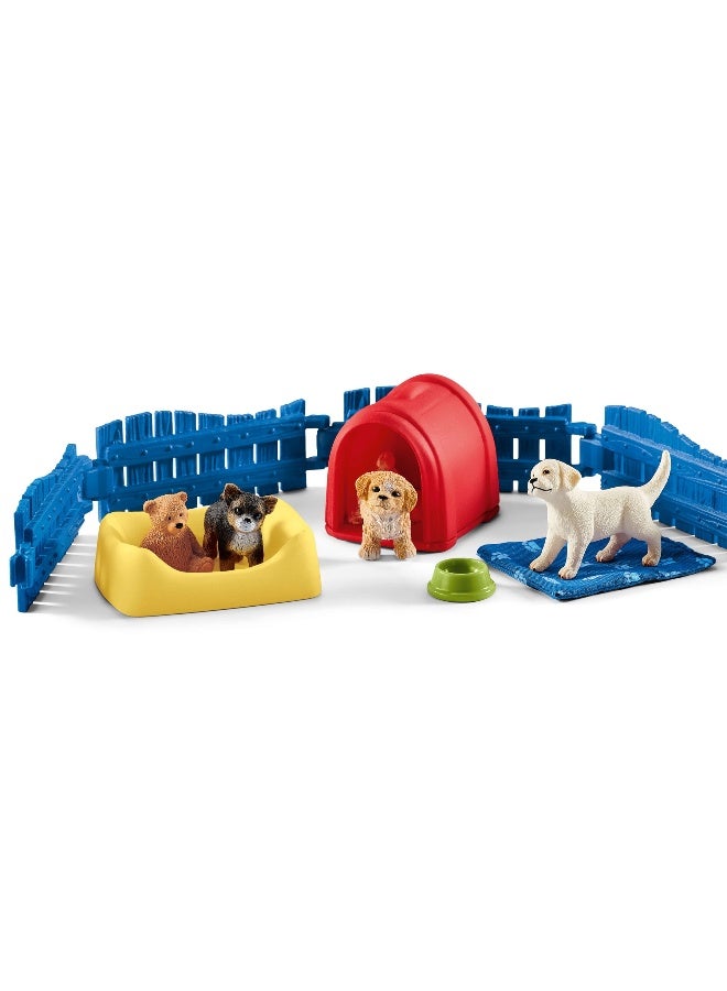 Schleich مجموعة حظيرة الجراء من شلايش مع الشخصيات - Image 1