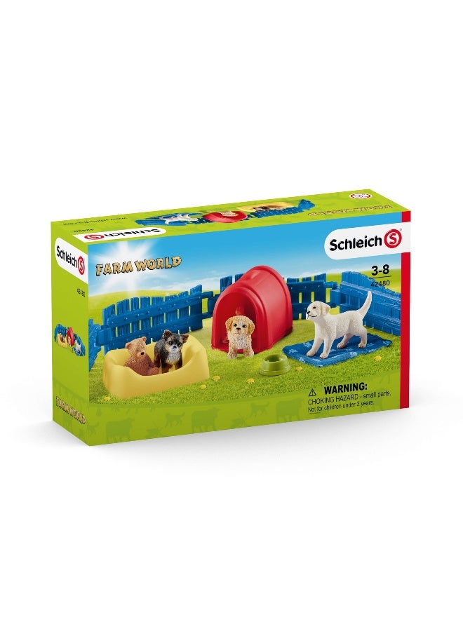 Schleich مجموعة حظيرة الجراء من شلايش مع الشخصيات - Image 2