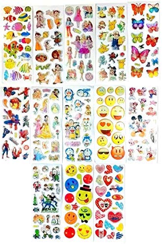 Gifting Square Polyurethane Foam Cartoon Puffy 3D Cute Stickers Funny For Kids On Gifts (20 Sheet), self adhesive - Image 2