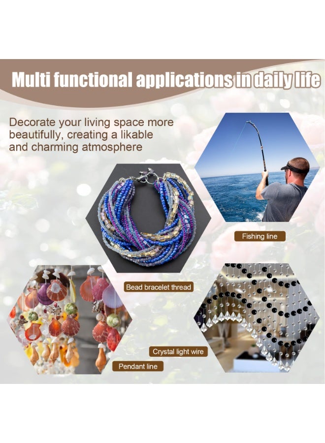 SANMUGEED Strong Clear Invisible Hanging Wire, 0.8mm 656Feet(200M) Nylon Monofilament Fishing Wire with 200 Aluminum Crimping Sleeves, Clear Fishing Line for Hanging Decorations - Image 3