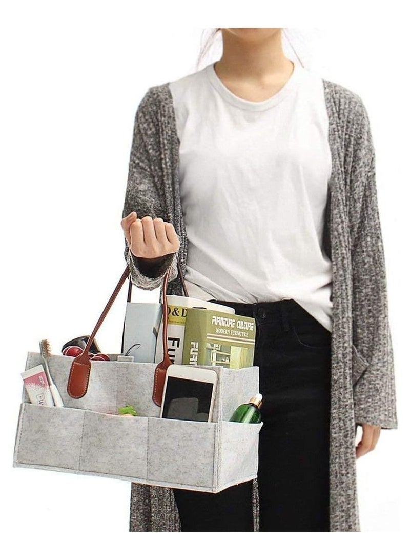 Baby Diaper Caddy /Large Portable Car Travel Organizer /Nursery Diaper Tote Bag /Boy Girl Diaper Storage Bin for Changing Table Basket /Newborn Registry Must Haves  - Image 3