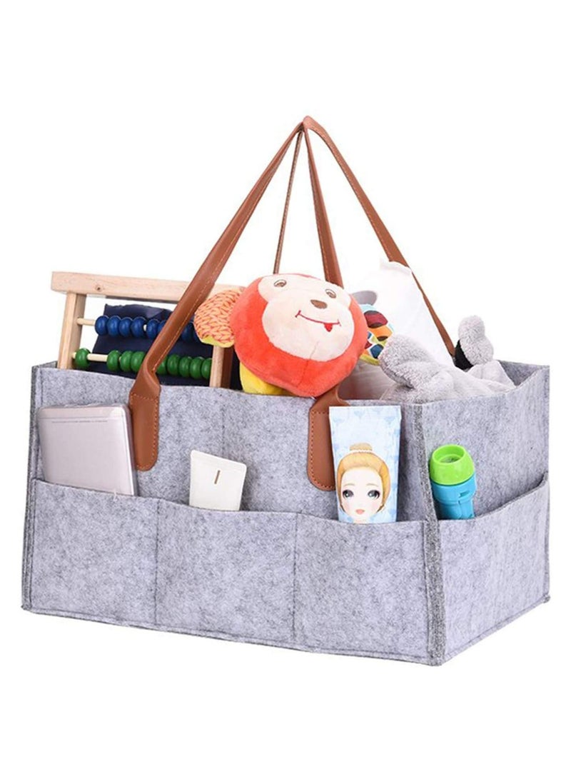 Baby Diaper Caddy /Large Portable Car Travel Organizer /Nursery Diaper Tote Bag /Boy Girl Diaper Storage Bin for Changing Table Basket /Newborn Registry Must Haves  - Image 2