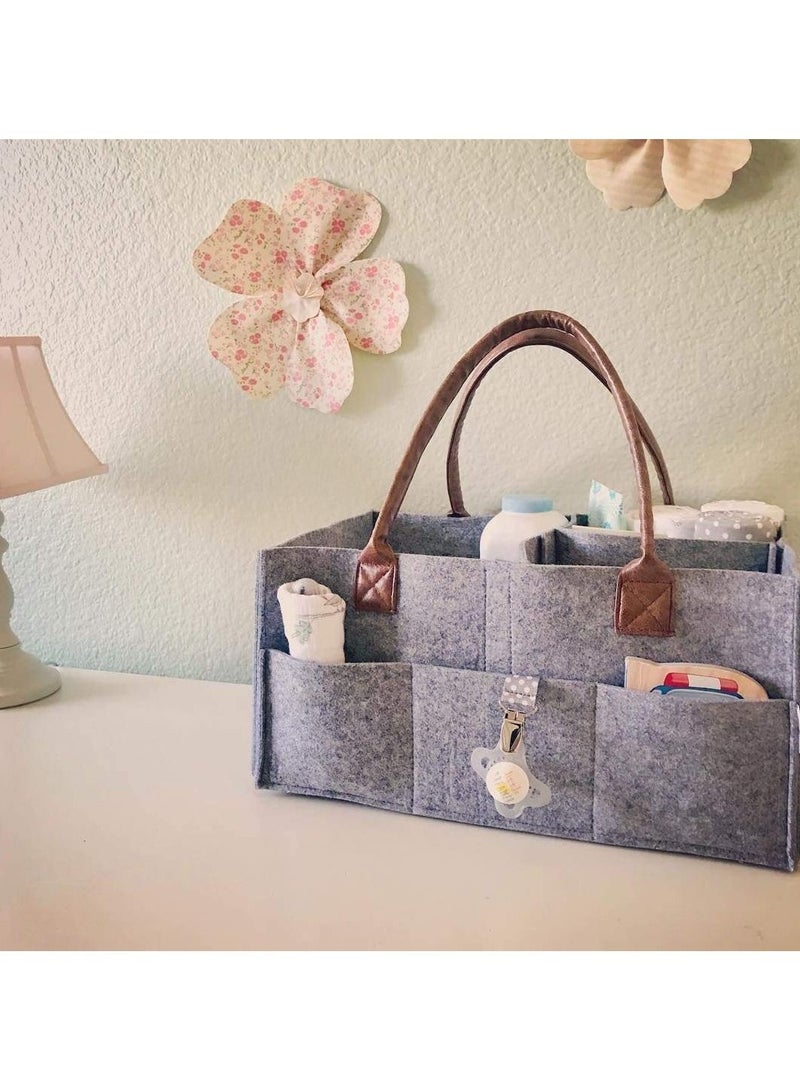 Baby Diaper Caddy /Large Portable Car Travel Organizer /Nursery Diaper Tote Bag /Boy Girl Diaper Storage Bin for Changing Table Basket /Newborn Registry Must Haves  - Image 1
