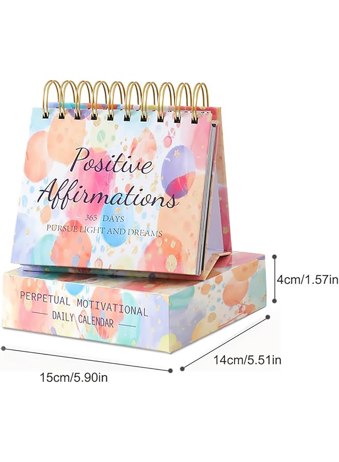 erorex Desk Calendar 366 Daily Self Care Quotes Mindfulness Perpetual Calendar Standing Daily Flip Small Desk Calendar Page A Day Positive Daily Affirmations For Desk Decorations Style3  - Image 2