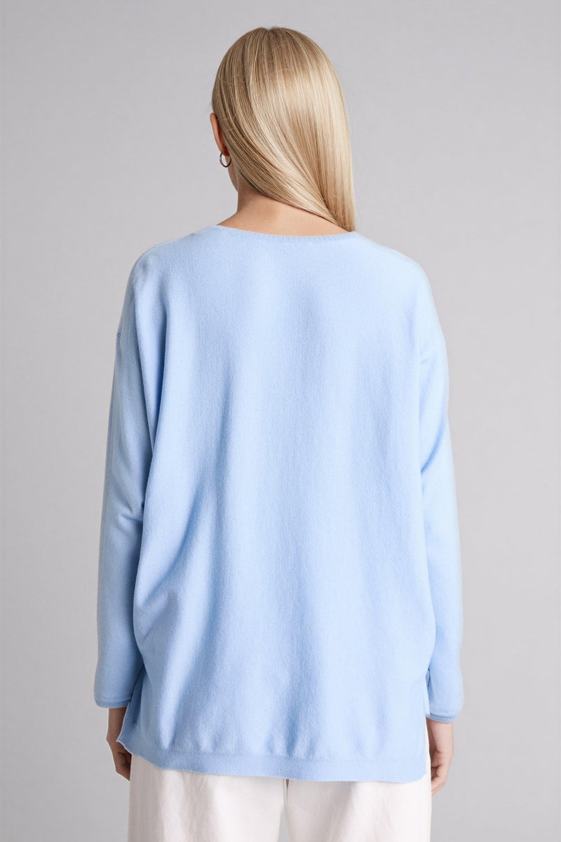 DeFacto Blue Woman Crew Neck Knitwear Pullover Casual - Image 5