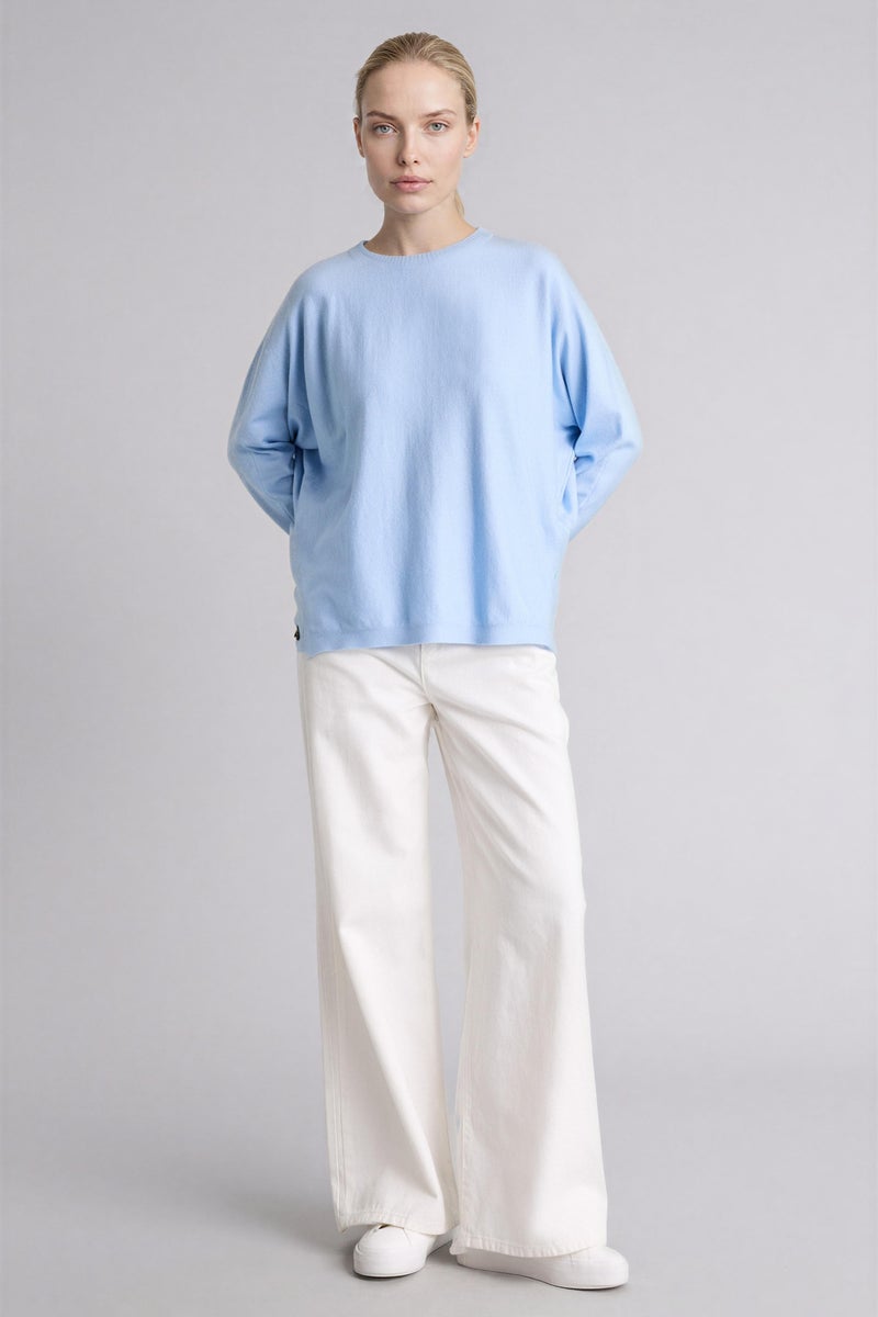 DeFacto Blue Woman Crew Neck Knitwear Pullover Casual - Image 2