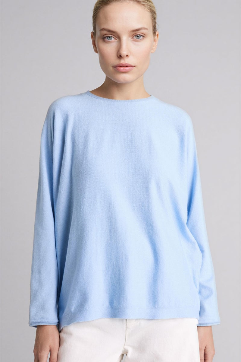 DeFacto Blue Woman Crew Neck Knitwear Pullover Casual - Image 1