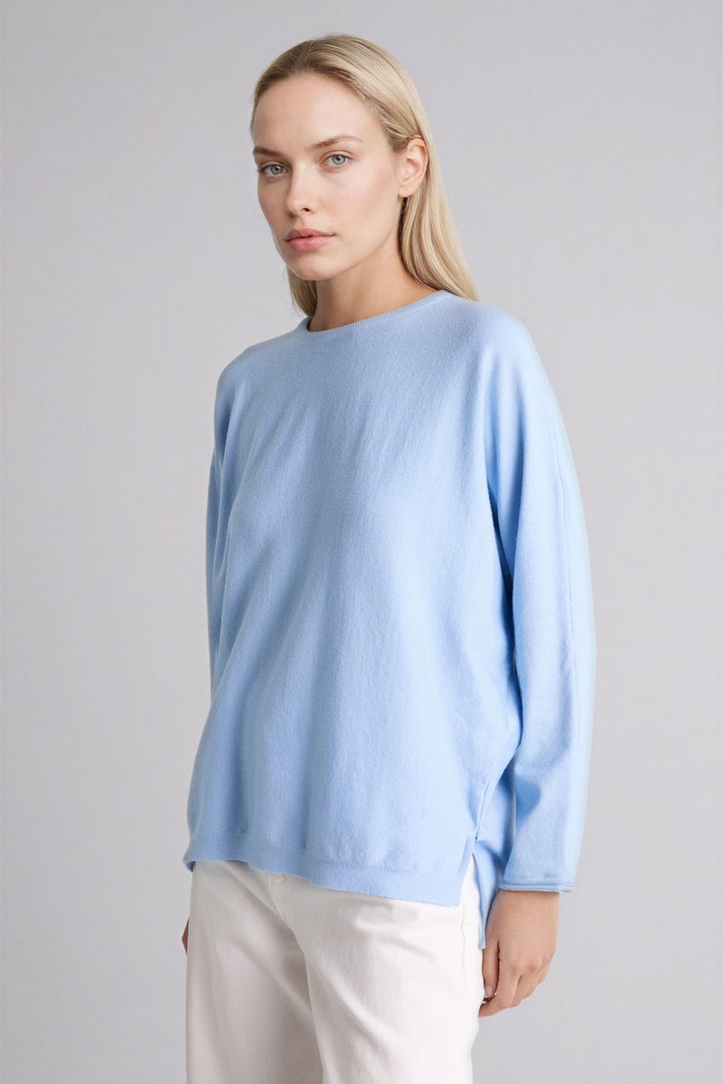 DeFacto Blue Woman Crew Neck Knitwear Pullover Casual - Image 3