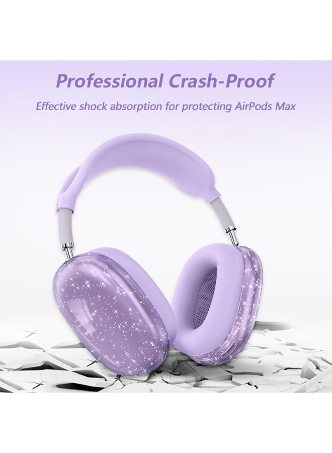 Anmi Earphone protective cover [three-in-one], suitable for Apple earphone cover AirPods Max 1/2 generation earphone shell silicone protective case, Bluetooth earphone head-mounted solid color silicone protective cover, purple - Image 5