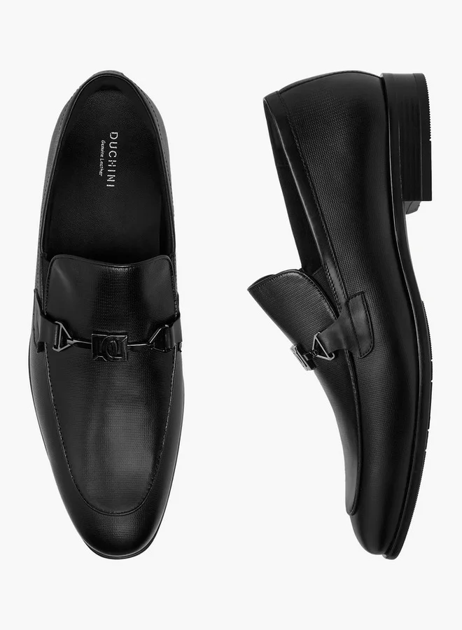 دوتشيني Men's Metal Accent Slip-On Loafers