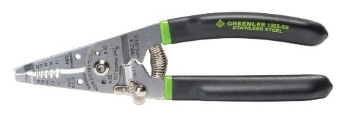 Greenlee 1955SS Stainless Steel Wire Stripper for 1018 AWG Solid and 1220 AWG Stranded HeavyDuty Stripper Cutter and Crimper Tool - Image 3