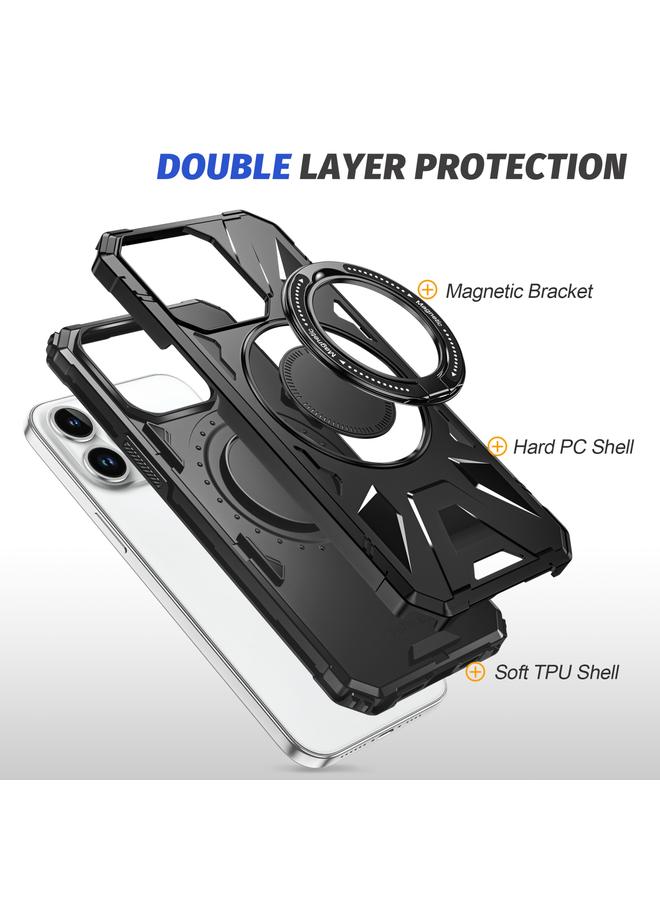 زبون جراب هاتف مغناطيسي مقاوم للصدمات من ماج سيف مع حامل حلقي لهاتف آيفون 13 برو ماكس - Image 3