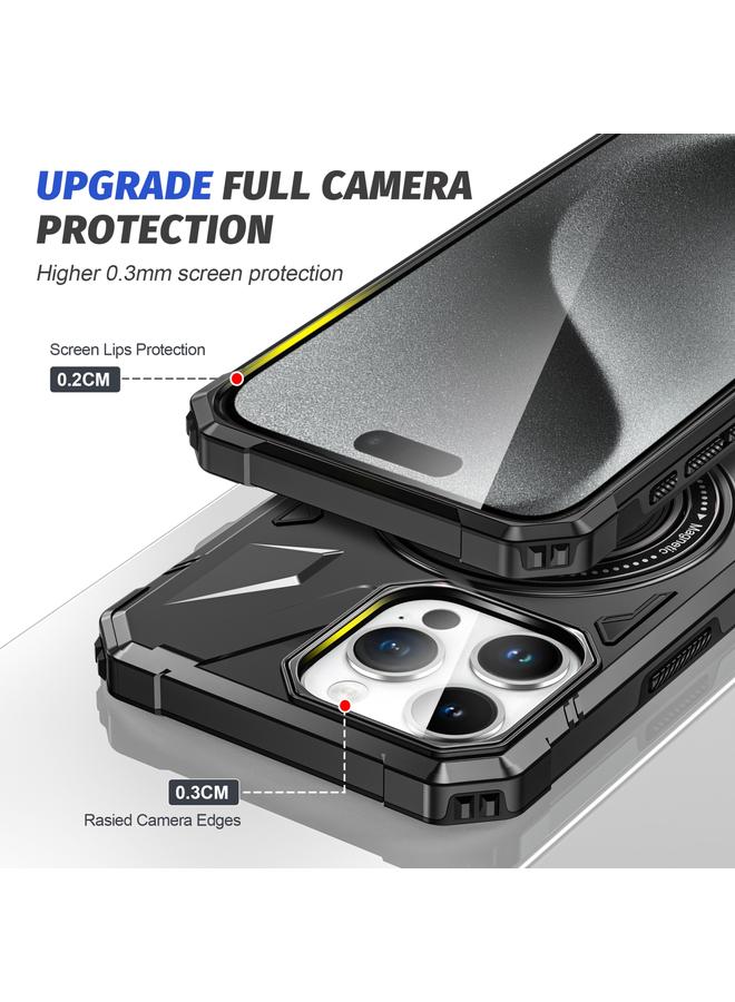 زبون جراب هاتف مغناطيسي مقاوم للصدمات من ماج سيف مع حامل حلقي لهاتف آيفون 13 برو ماكس - Image 4