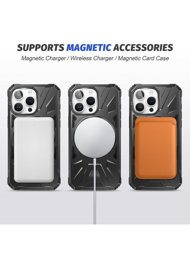 زبون جراب هاتف مغناطيسي مقاوم للصدمات من ماج سيف مع حامل حلقي لهاتف آيفون 13 برو ماكس - Image 5