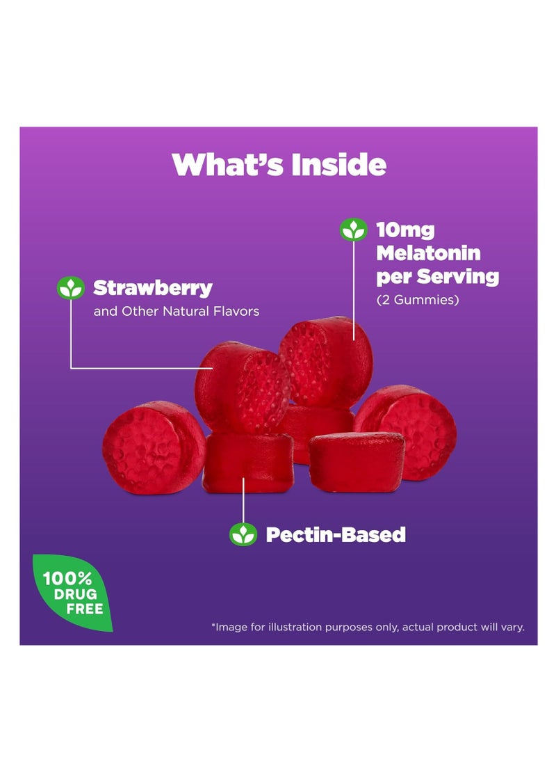 Natrolabs Natrol Sleep Melatonin 10mg Fall Asleep Faster, Stay Asleep Longer Strawberry 90 Gummies - Image 3