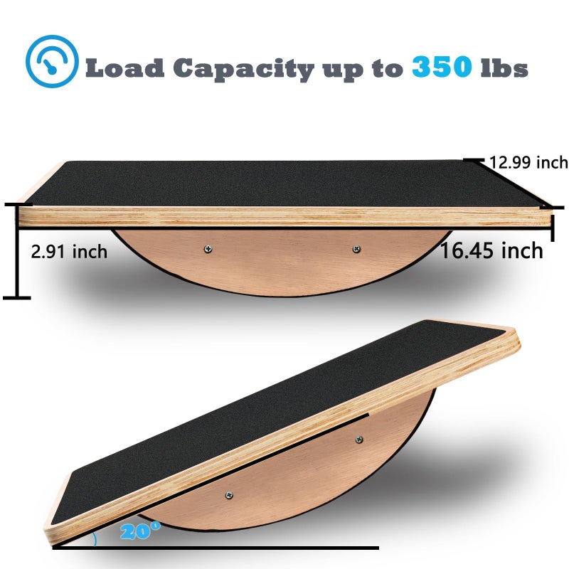 VANKUTL Balance Board Wooden Wobble Board for Adults Anti-Slip Board for Physical Therapy & Core Strength, Ideal Balance Board for Standing Desk with Ankle Support - Image 3