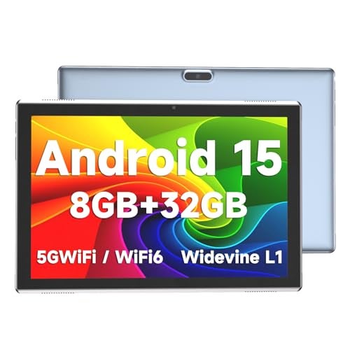 ZZB 10 inch Tablet Android 15 Tablet PC 101 Android Tablets DDR4 8GB RAM 32GB ROM 2MP8MP Dual Camera 5G WiFi6 BT Support 1TB Expand 10 in IPS 6000mAh Battery Powerful Performance Tablets Blue - Image 1