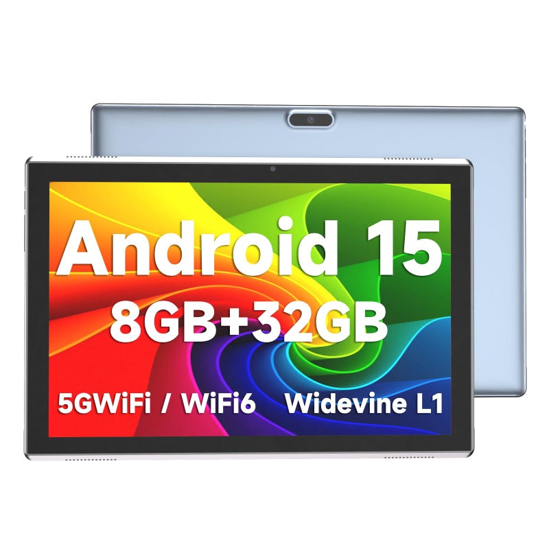 ZZB 10 inch Tablet Android 15 Tablet PC 101 Android Tablets DDR4 8GB RAM 32GB ROM 2MP8MP Dual Camera 5G WiFi6 BT Support 1TB Expand 10 in IPS 6000mAh Battery Powerful Performance Tablets Blue - Image 2