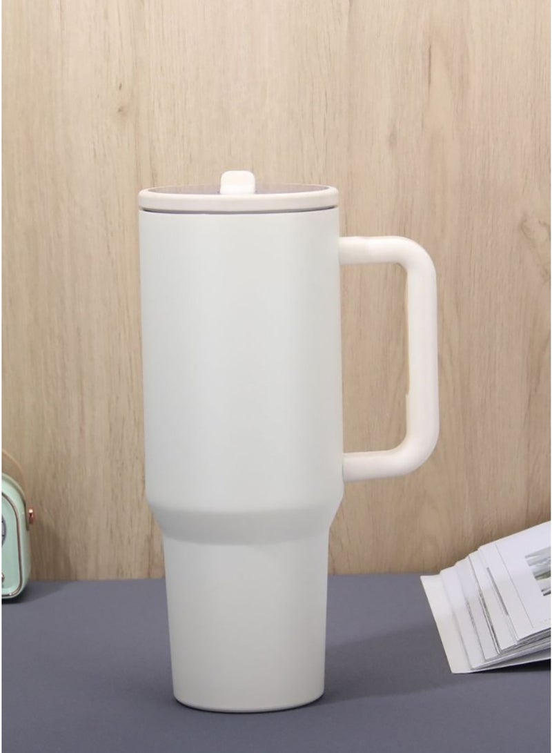 ZEPONOVA Tumbler Stainless Steel Vacuum Insulated Water Bottle - 40OZ (1200ml), 12H Cold & 6H Hot Retention for Water, Iced Tea, Coffee, Smoothie and More, Car Cup Holder Compatible, White - Image 3