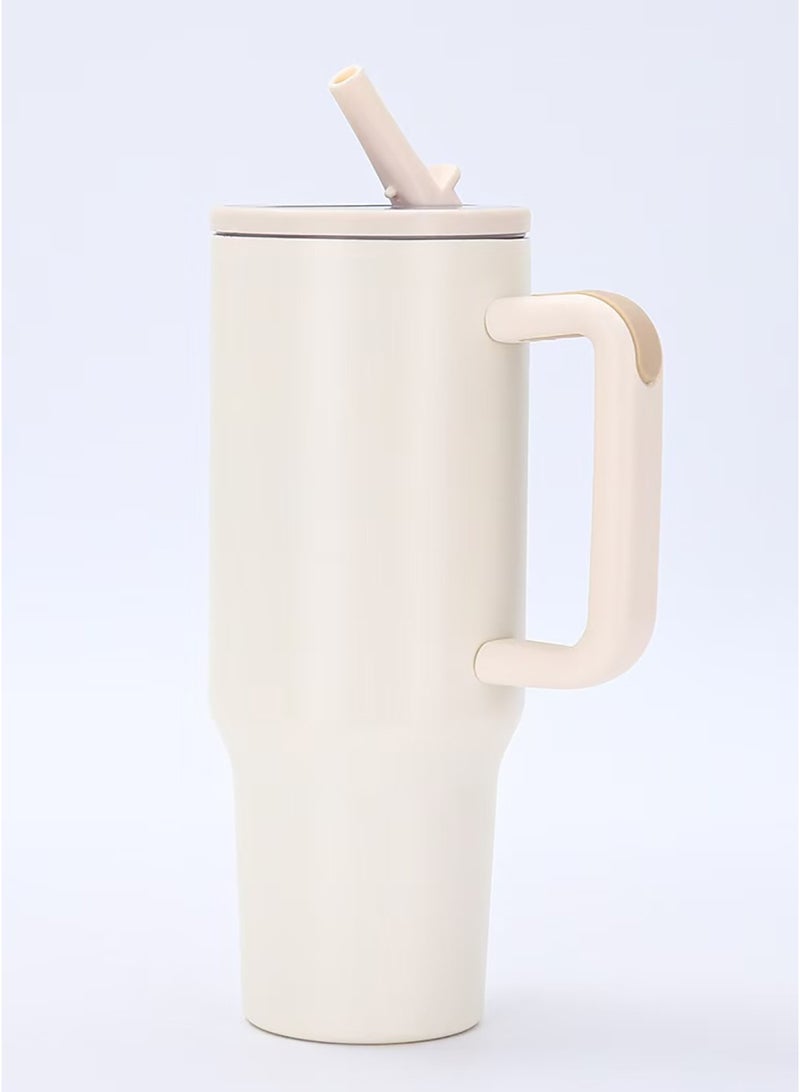 ZEPONOVA Tumbler Stainless Steel Vacuum Insulated Water Bottle - 40OZ (1200ml), 12H Cold & 6H Hot Retention for Water, Iced Tea, Coffee, Smoothie and More, Car Cup Holder Compatible, White - Image 1