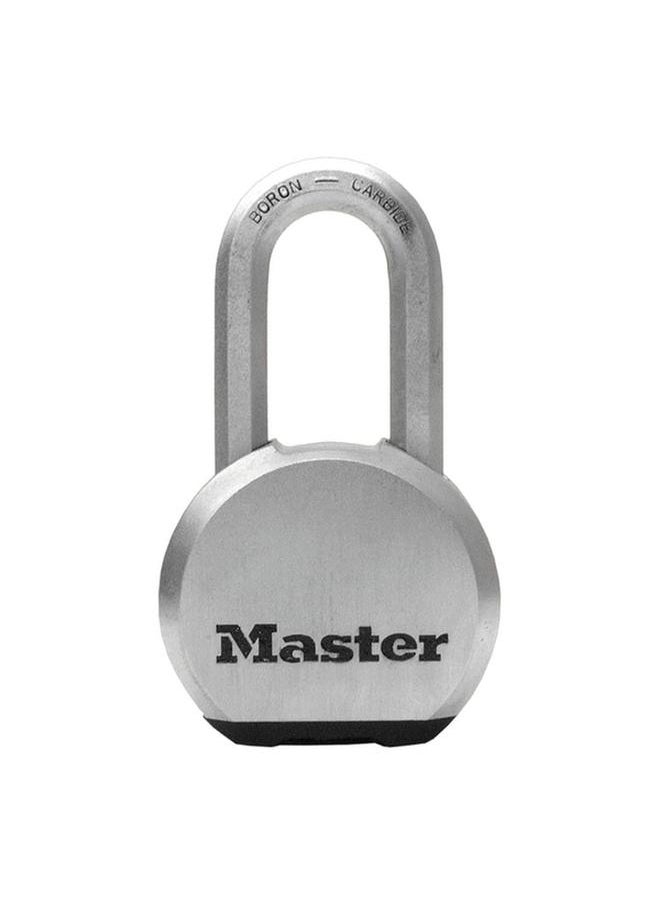 Master Lock Excell Solid Steel Body Padlock Silver and Black 64mm  - Image 1