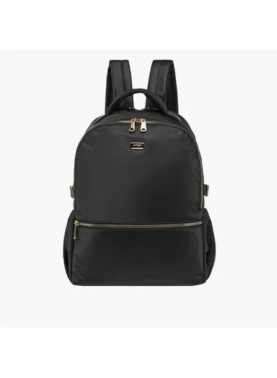 MISSY Women Solid Backpack with Adjustable Shoulder Straps and Zip Closure - 34x15x40 cm