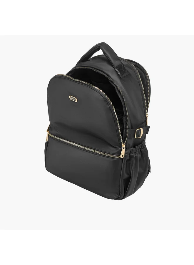 MISSY Women Solid Backpack with Adjustable Shoulder Straps and Zip Closure - 34x15x40 cm
