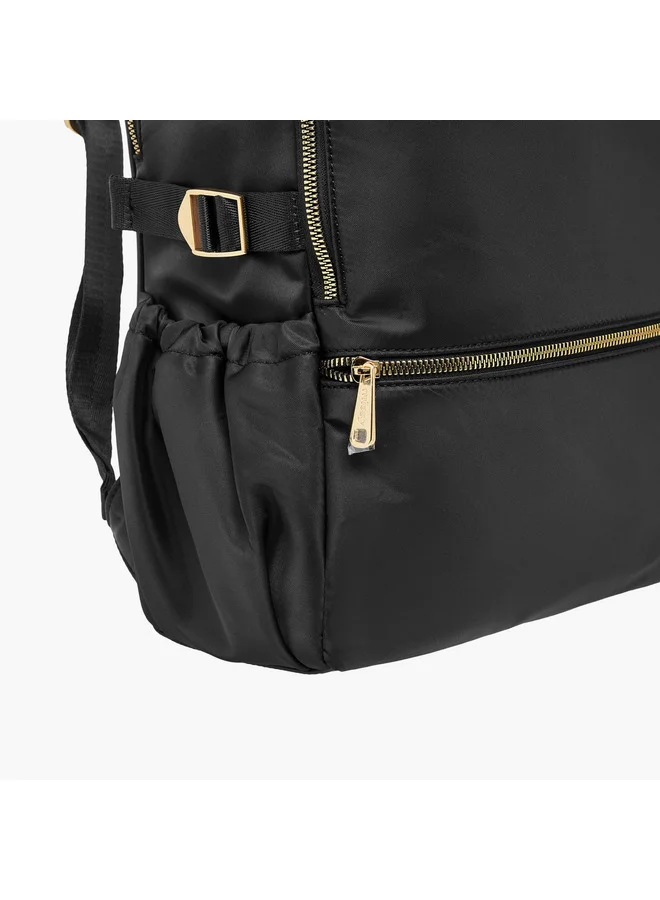 MISSY Women Solid Backpack with Adjustable Shoulder Straps and Zip Closure - 34x15x40 cm