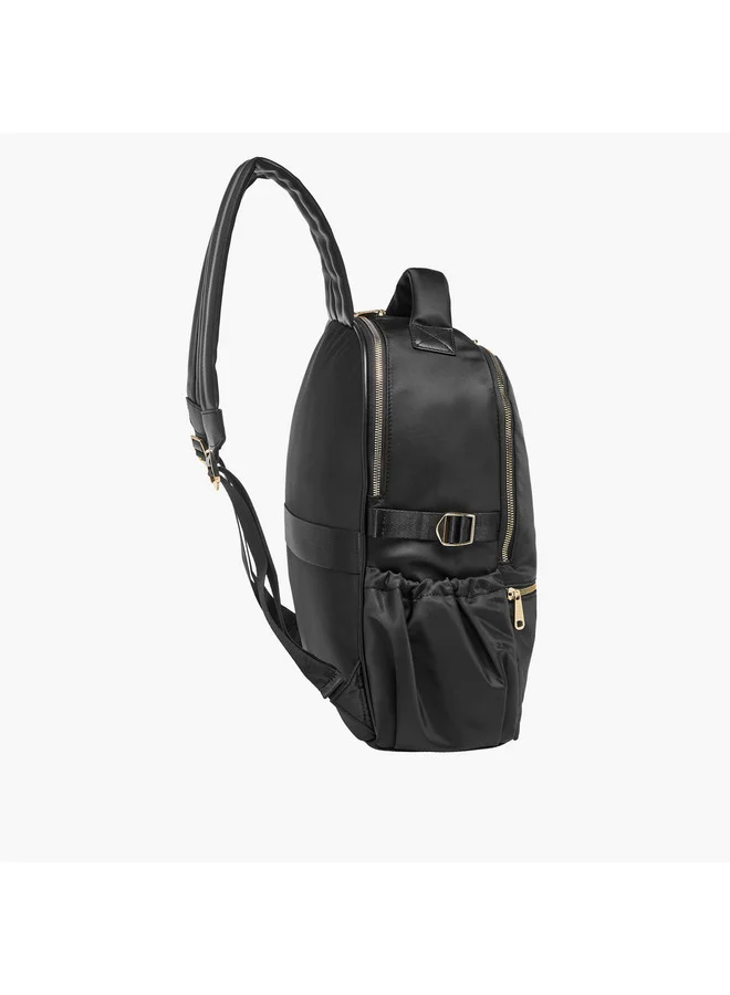 MISSY Women Solid Backpack with Adjustable Shoulder Straps and Zip Closure - 34x15x40 cm