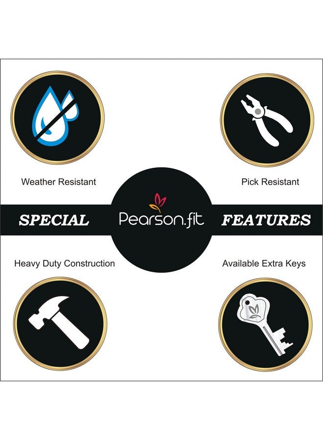 Pearson.fit قفل دائري من بيرسون.فيت 65 مم 4 أقفال مفتوحة مع 8 مفاتيح متطابقة 8 رافعات قفل مزدوج مضاد للسرقة مقاوم للعوامل الجوية لقفل باب رئيسي عالي الأمان للمنزل - Image 4