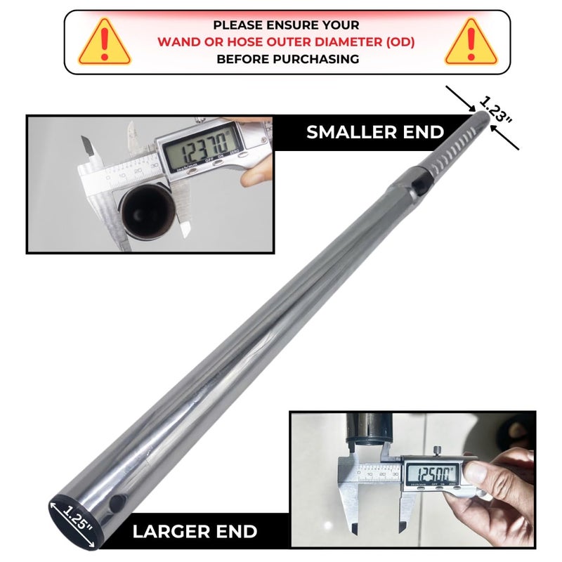 VACEXT 1.25 Inch Stainless Steel Vacuum Extension Wand Compatible with Vacuums using 1 1/4 Inch (1.25in) 32mm Accessories - 1 1/4 Vacuum Extension Tube for Shop Vac (Stainless Steel Extension Wand) - Image 4