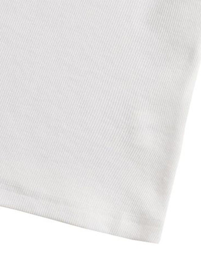 Nileton Ribbed Knit Mock Neck Crop Top - Cap Sleeve - T-shirt For Women - 2 Pcs - Image 2