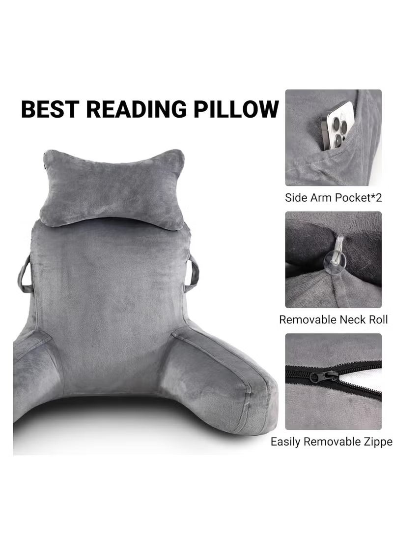 Ergonomic Extra Large Memory Foam Reading Pillow, Pillow Backrest, Lumbar Pillow, Neck Support pillow, Seat Cushion, Bed Rest Pillow, Lounge Cushion, Back Support Pillow with Arms, Washable Cover - Image 5