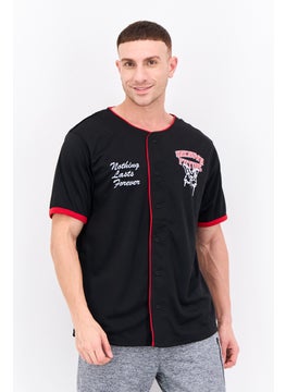 Originals by Brooklyn Cloth Men Sportswear Fit Short Sleeves Baseball Jersey, Black Combo  - Image 1