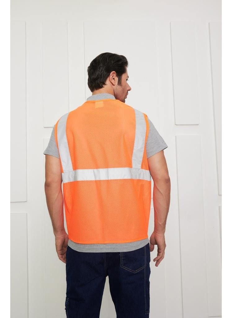 Orange Safety - Engineer Type Mesh Warning Vest - Image 1