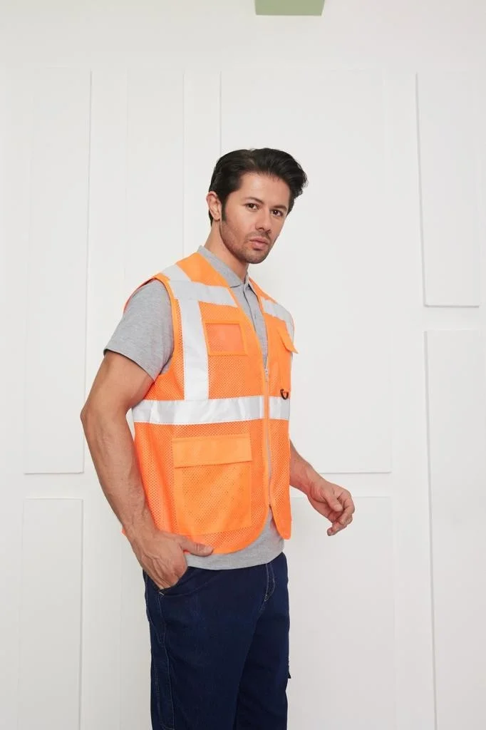 Orange Safety Engineer Type Mesh Warning Vest