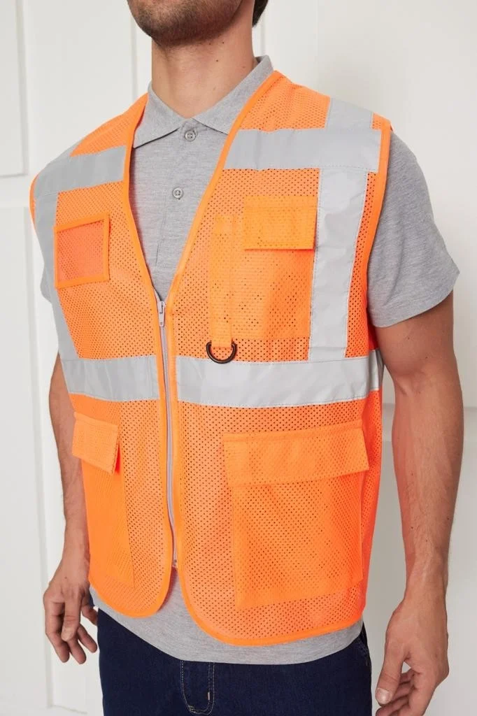 Orange Safety Engineer Type Mesh Warning Vest