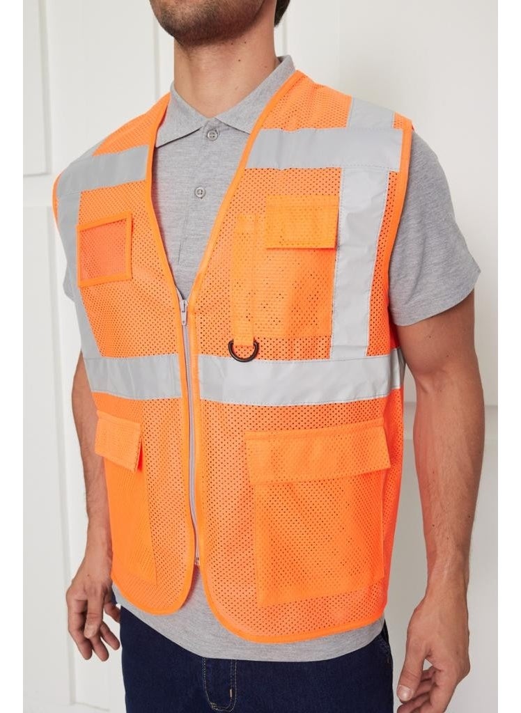 Orange Safety - Engineer Type Mesh Warning Vest - Image 1