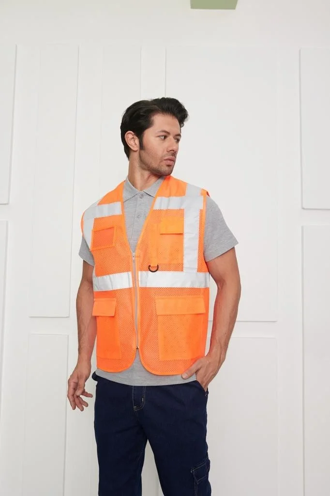 Orange Safety Engineer Type Mesh Warning Vest