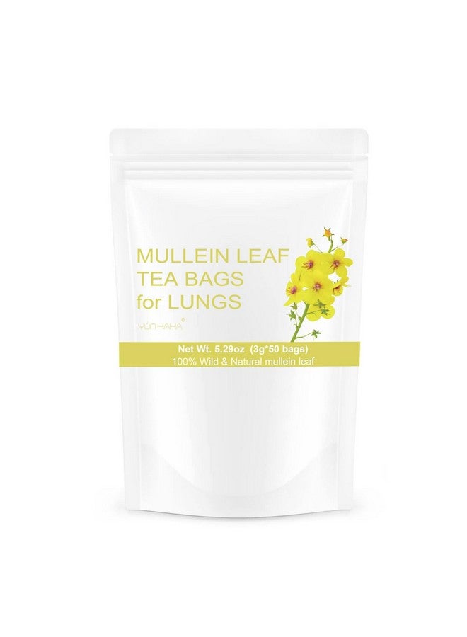 Generic 50 Bags Mullein Leaf Tea Bags for Lungs Cleanse Detox, Natural Dried Herbal Mullen Mullin Leaf Tea Lung Health for Breathe Easy, Caffein-free, Immune Support  - Image 1