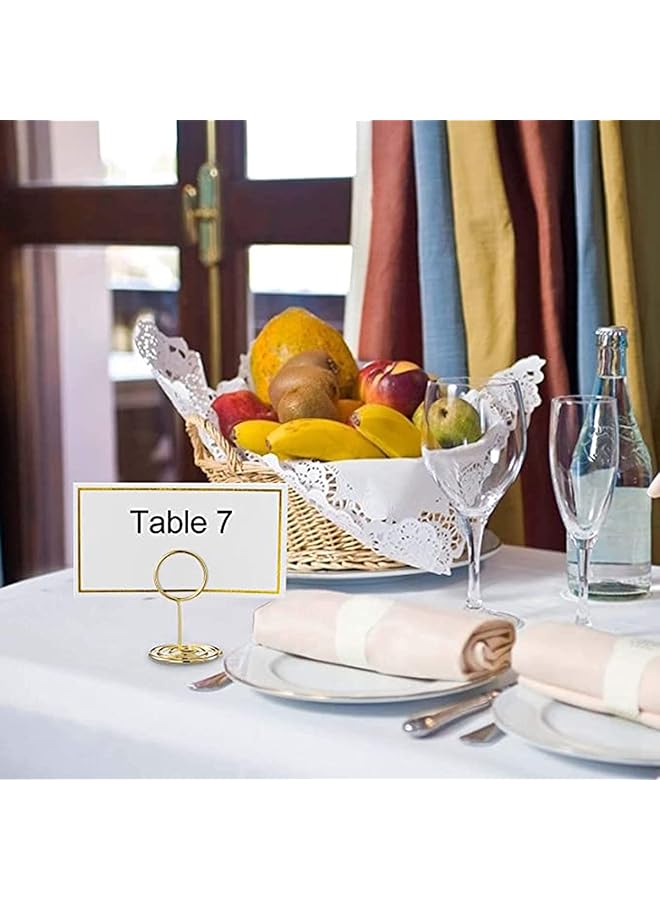 erorex 24 Pcs Premium Gold Table Number Holders And 24 Pcs Place Cards With Gold Foil Border Place Card Holder Table Sign Stand Photo Picture Holders For Centerpieces Wedding Party Birthday - Image 4