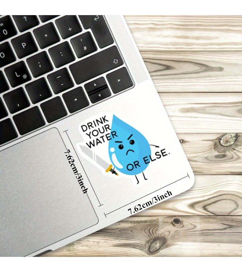 Sword Shape Fun Water Reminder Sticker 3 Inch Motivational Glossy Vinyl For Laptop Bottle - Image 1