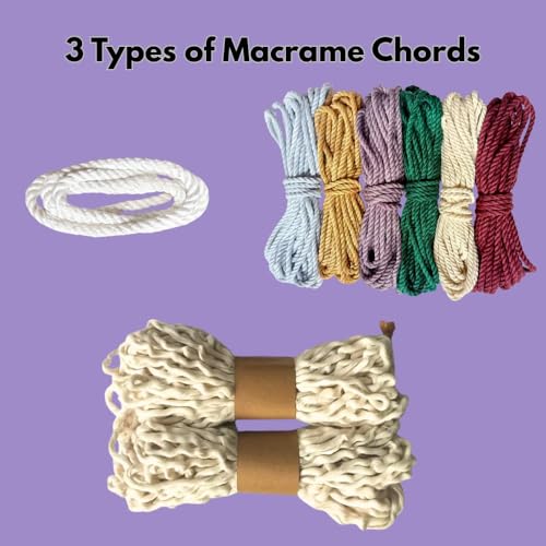 The Brown Box® Macrame Kit for Beginners & Kids – DIY Macrame Wall Hanging, Plant Hanger & Dream Catcher Making Kit with Cotton Cords, Wooden & Metal Rings | Boho Home Decor Craft Kit | Gift for Women - Image 3