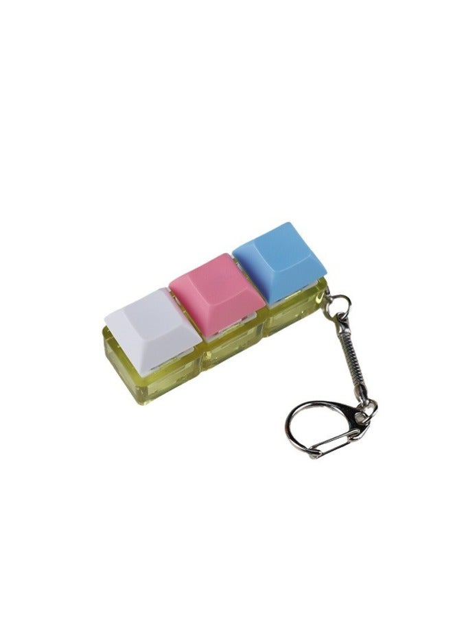 Press Transparent Candy Color 2 Holes 3 Holes 4 Holes Can Be Freely Matched With High Special Black Black Tea Green Axis Keyboard Shaft Experience Device-Color:3-hole Yellow Transparent Green Shaft Without Lamp  - Image 1