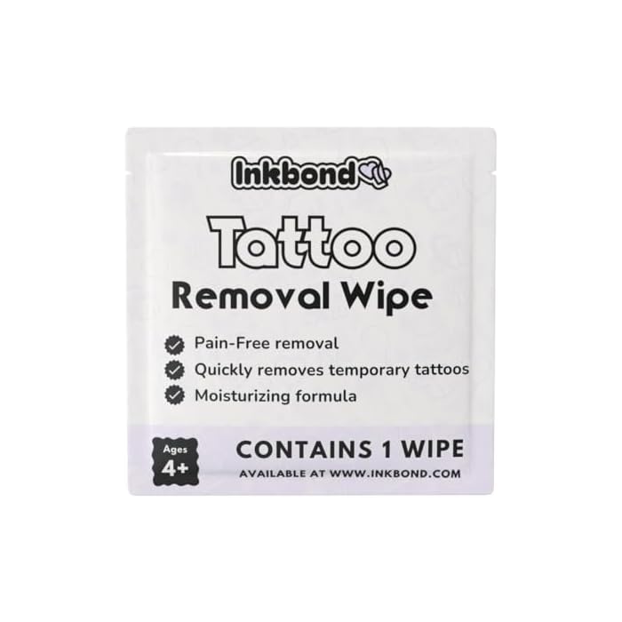 Temporary Tattoo Removal Wipes, Removes Tattoos, Glitter Freckles & Makeup Patches in Seconds, Skin-Safe and Moisturizing