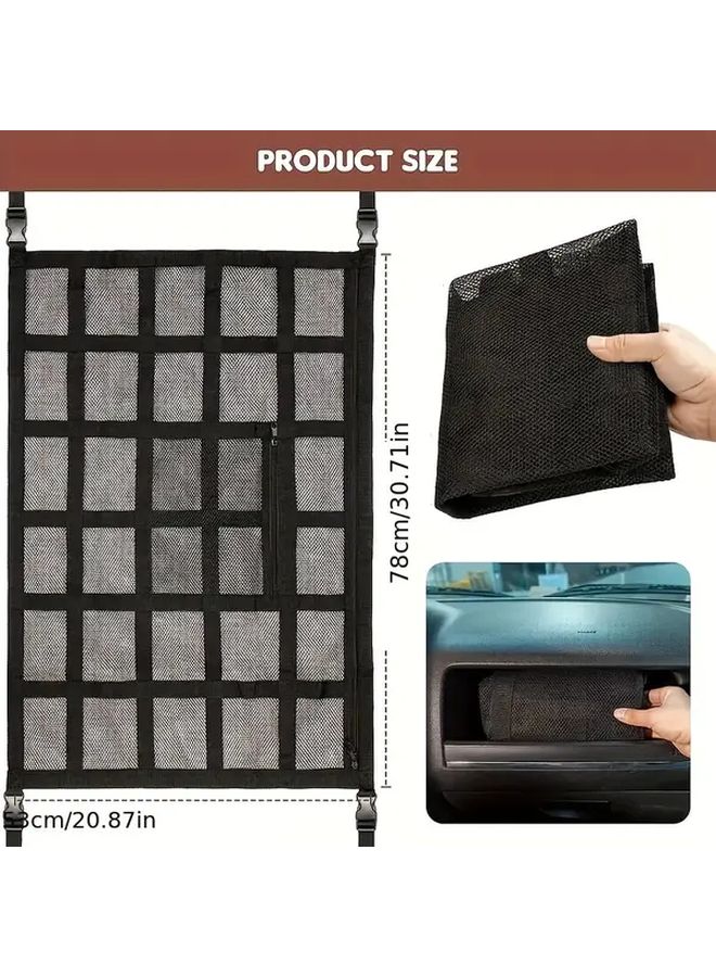 Black Car Roof Storage Net Durable Fabric Fits Most Vehicles For Luggage Accessories - Image 2