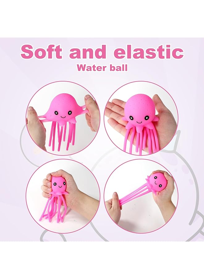 Excefore Octopus Bath Toy Novelty Rubber Smile Octopus Splash Balls Summer Cute Floating Kids Bath Toys For Kids Pool Toy Gift Bag Fillers(4Pcs) - Image 2