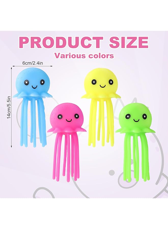 Excefore Octopus Bath Toy Novelty Rubber Smile Octopus Splash Balls Summer Cute Floating Kids Bath Toys For Kids Pool Toy Gift Bag Fillers(4Pcs) - Image 4
