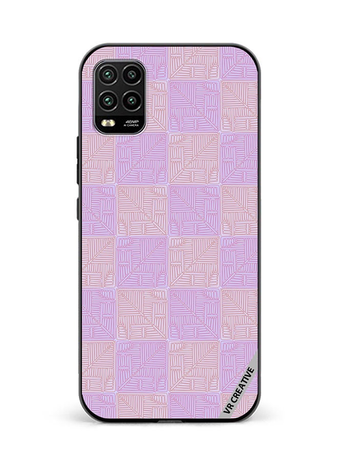 Protective Case Cover For Xiaomi Mi 10 Lite 5G Beige And Purple Shades Design Multicolour